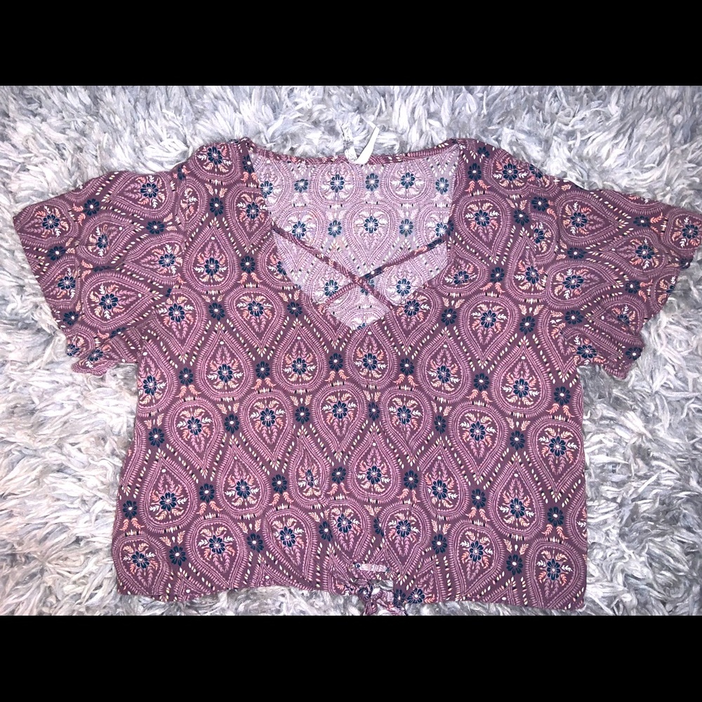 Purple Pattern Crop Top
